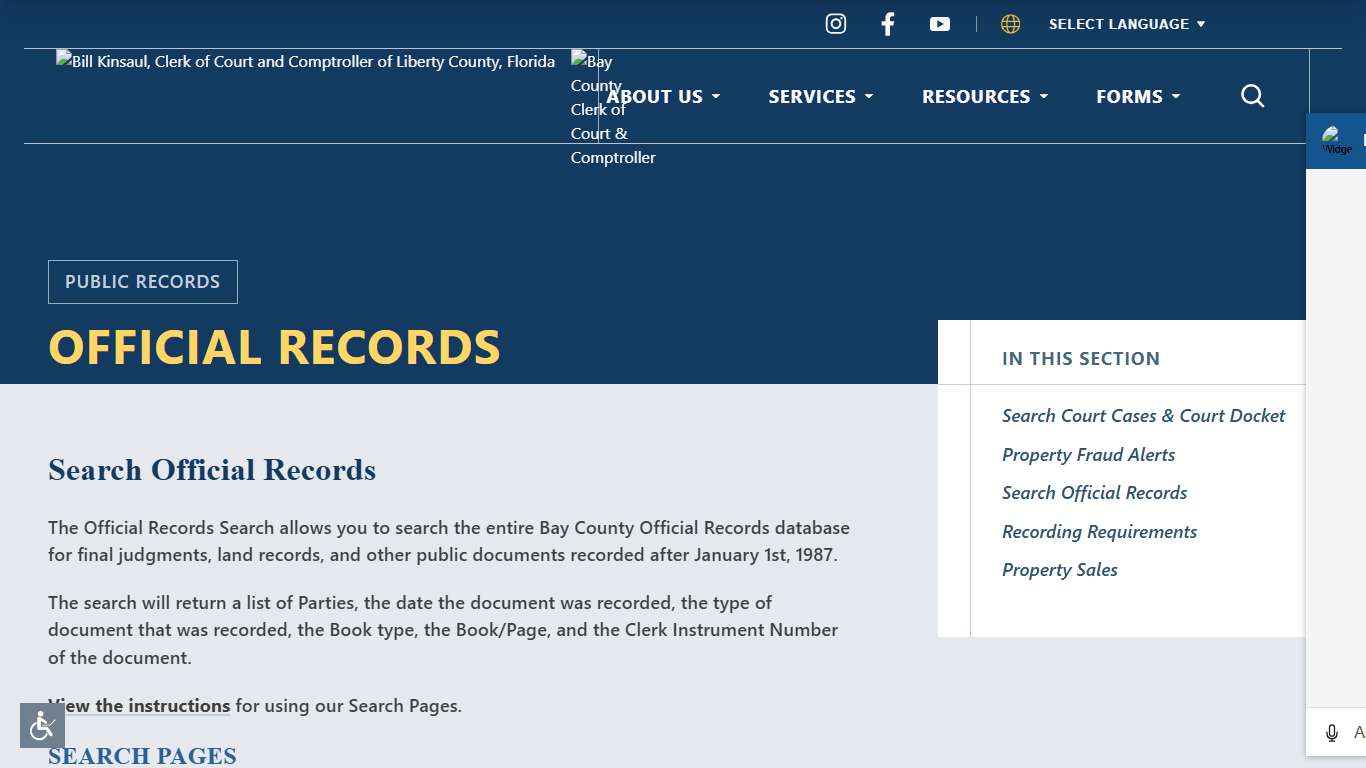 Search Official Records Bay County Clerk of Court & Comptroller